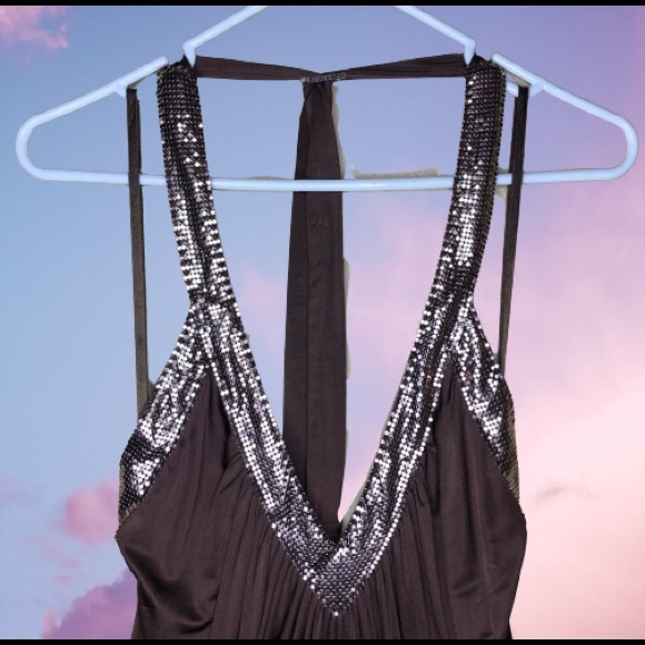 BCBGMaxAzria halter brown silk blouse - Picture 1 of 5